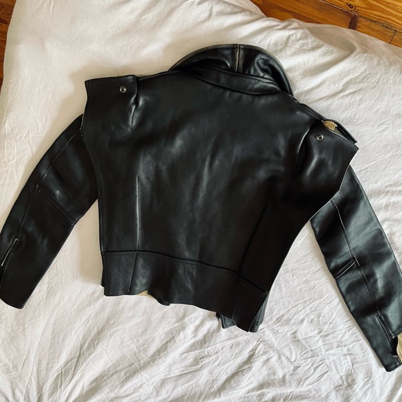 RARE ITEM! H&M x Maison Martin Margiela Unfinished Biker Leather Jacket NWOT - Picture 4 of 9